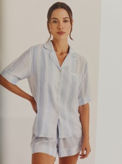 Pijama corto camisero Rayas.
