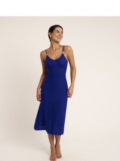 Vestido largo punto azul Solsticio.