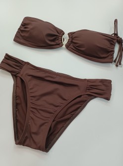 Bikini bandó marrón Vela