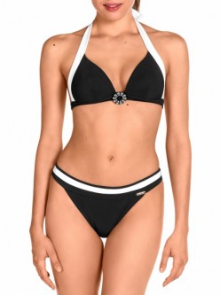 Bikini triangular cenefa blanca