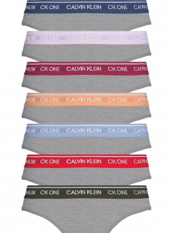 P-7 Tangas de algodón gris con elasticos de colores. Calvin Klein.