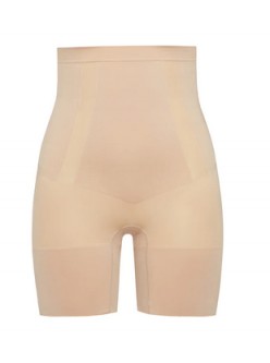 SPANX OnCore High-Waisted Mid-Thigh Short . Soft nude.